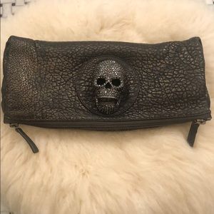 Leather clutch bag